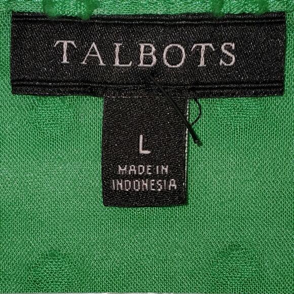 Talbots Women's 3/4 Sleeve Green Eyelet Pattern Size Large - Picture 4 of 4